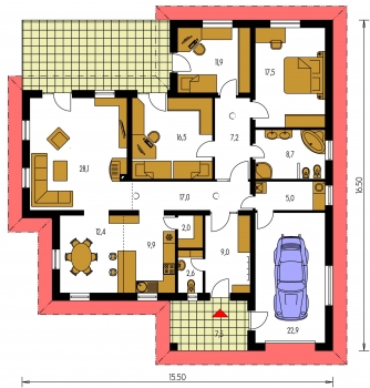 Floor plan of ground floor - BUNGALOW 93